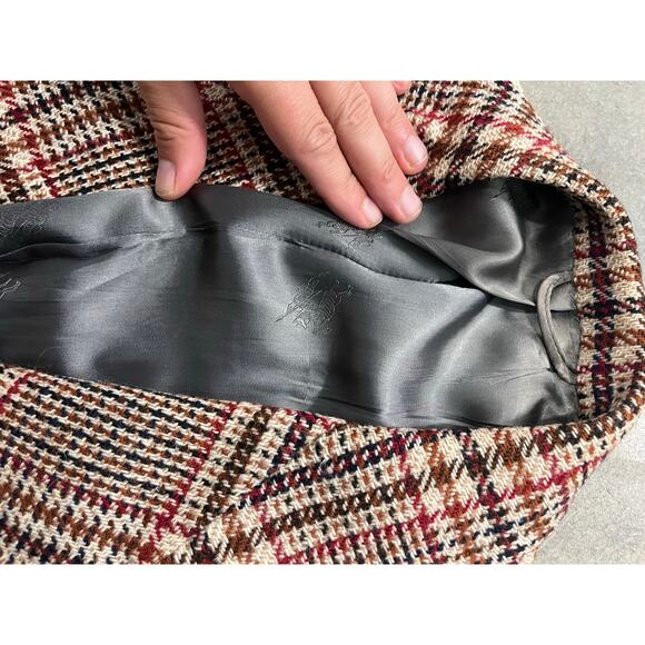 VTG Burberrys Tweed Blazer 40R English Woven Plaid Academia Preppy Old Money - Picture 6 of 10
